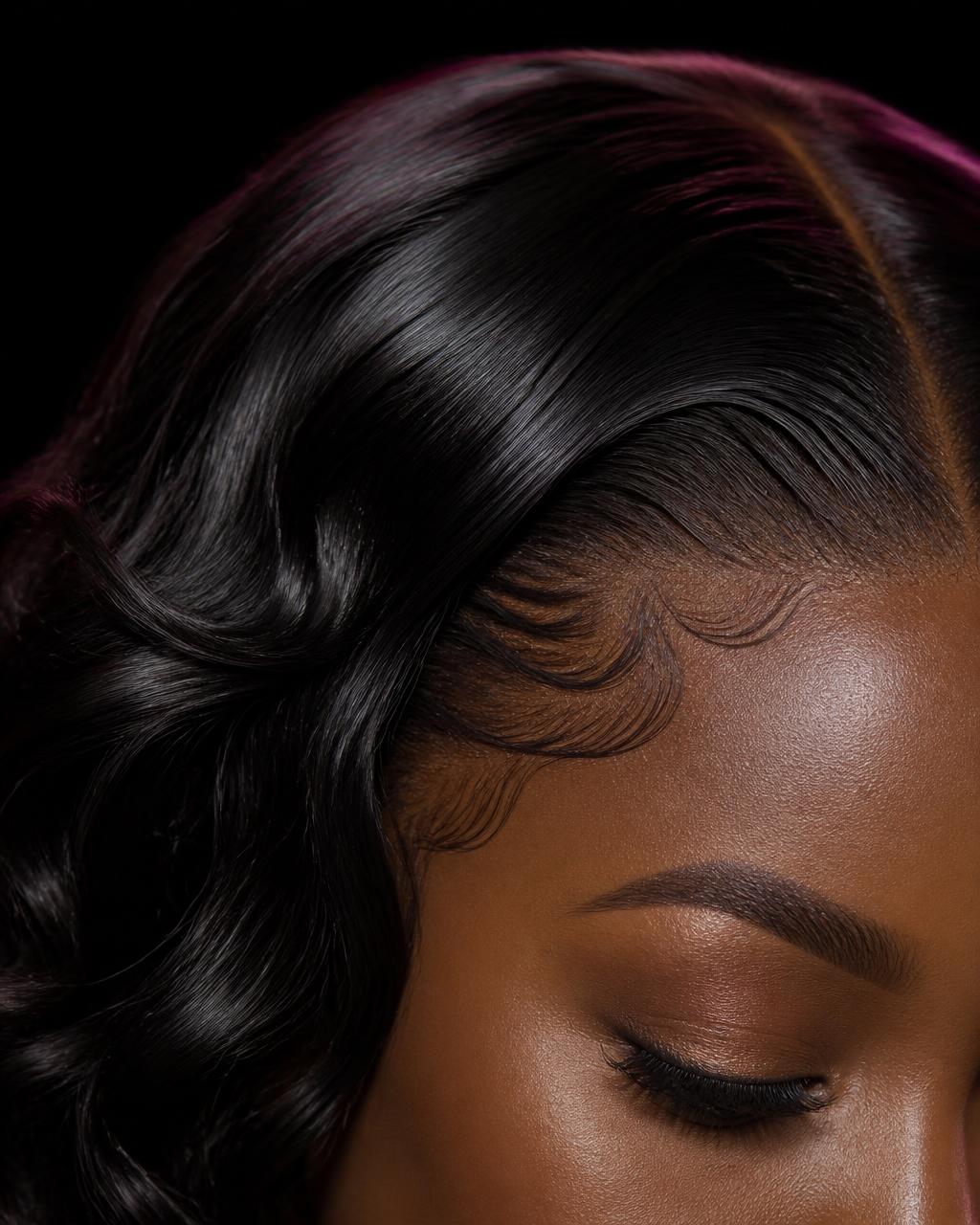 HD lace melt with laid baby hairs and loose curls