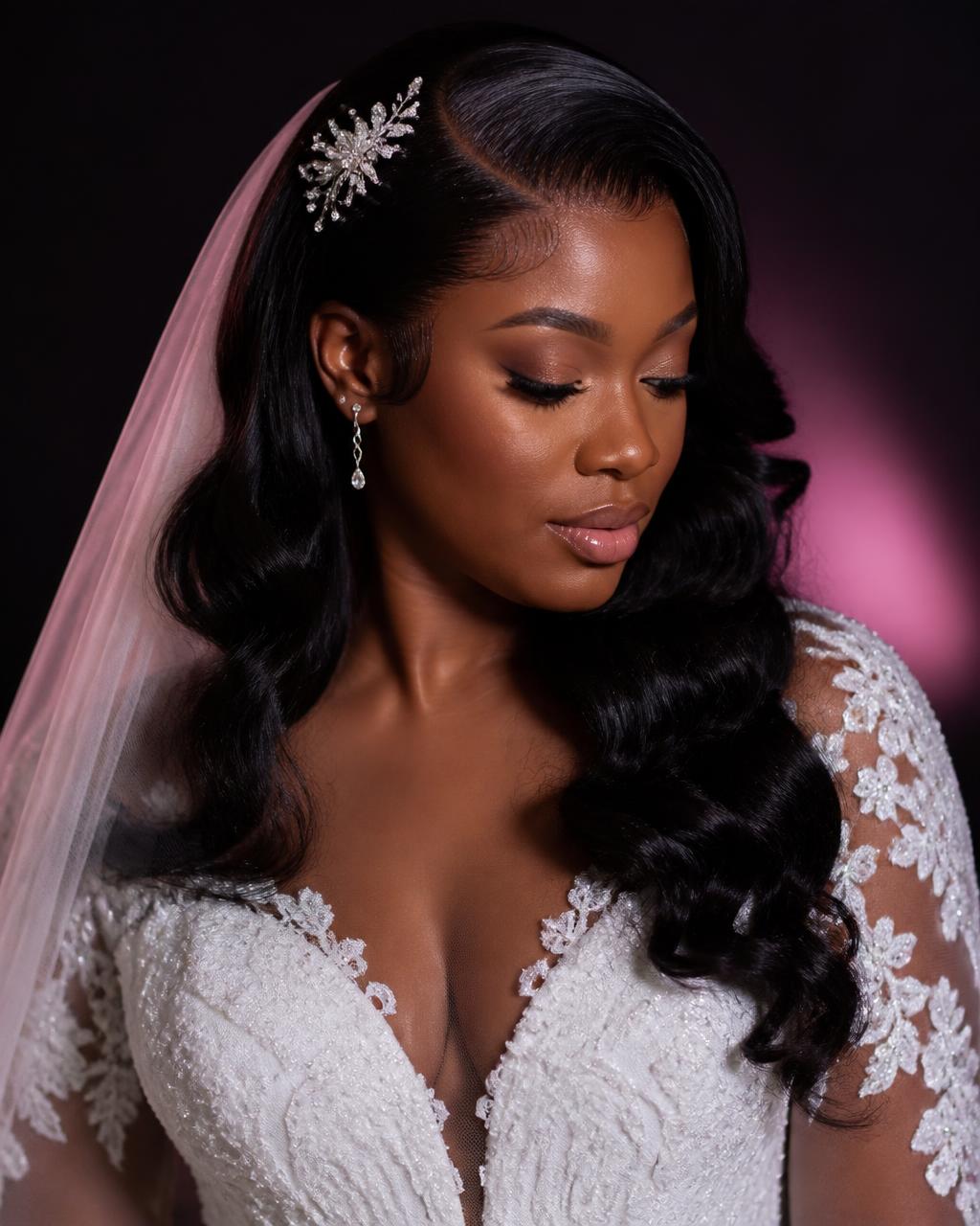 Bridal install styled in soft romantic waves